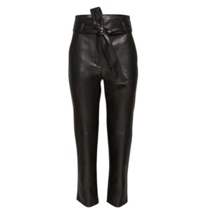 Aritzia Wilfred High Tied FauxLeather‎ Pants in Black Size 2